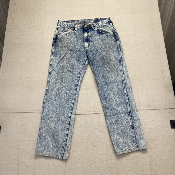 Vintage Wrangler Jeans Mens 32 x 30 Acid Wash Stone Wash Distressed 96501HW - Picture 2 of 12